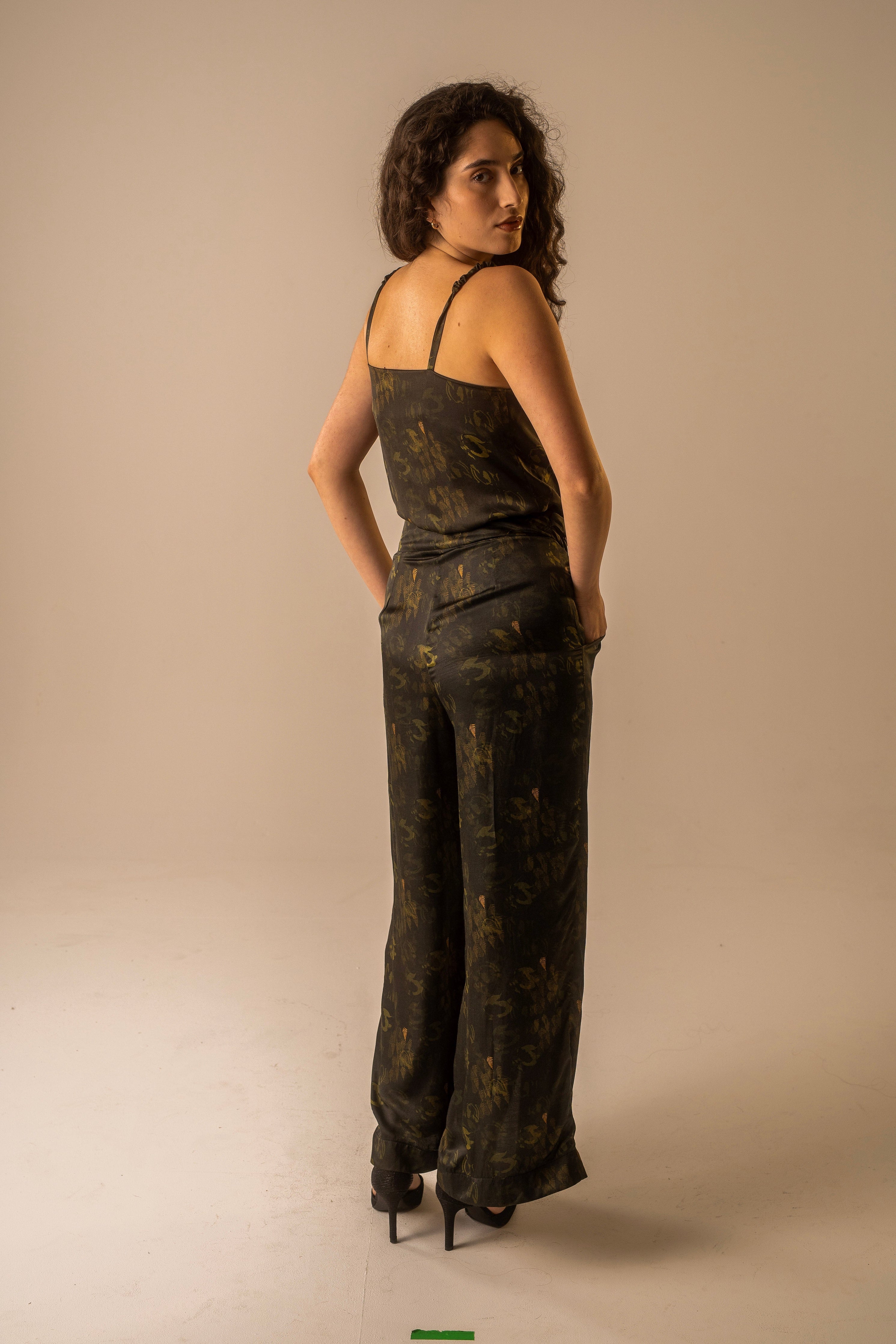 Printed Cowl Camisole Top