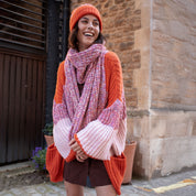 Lolly Twist Bobble Beanie Hat - Orange