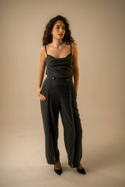 Teal Cowl Camisole Top