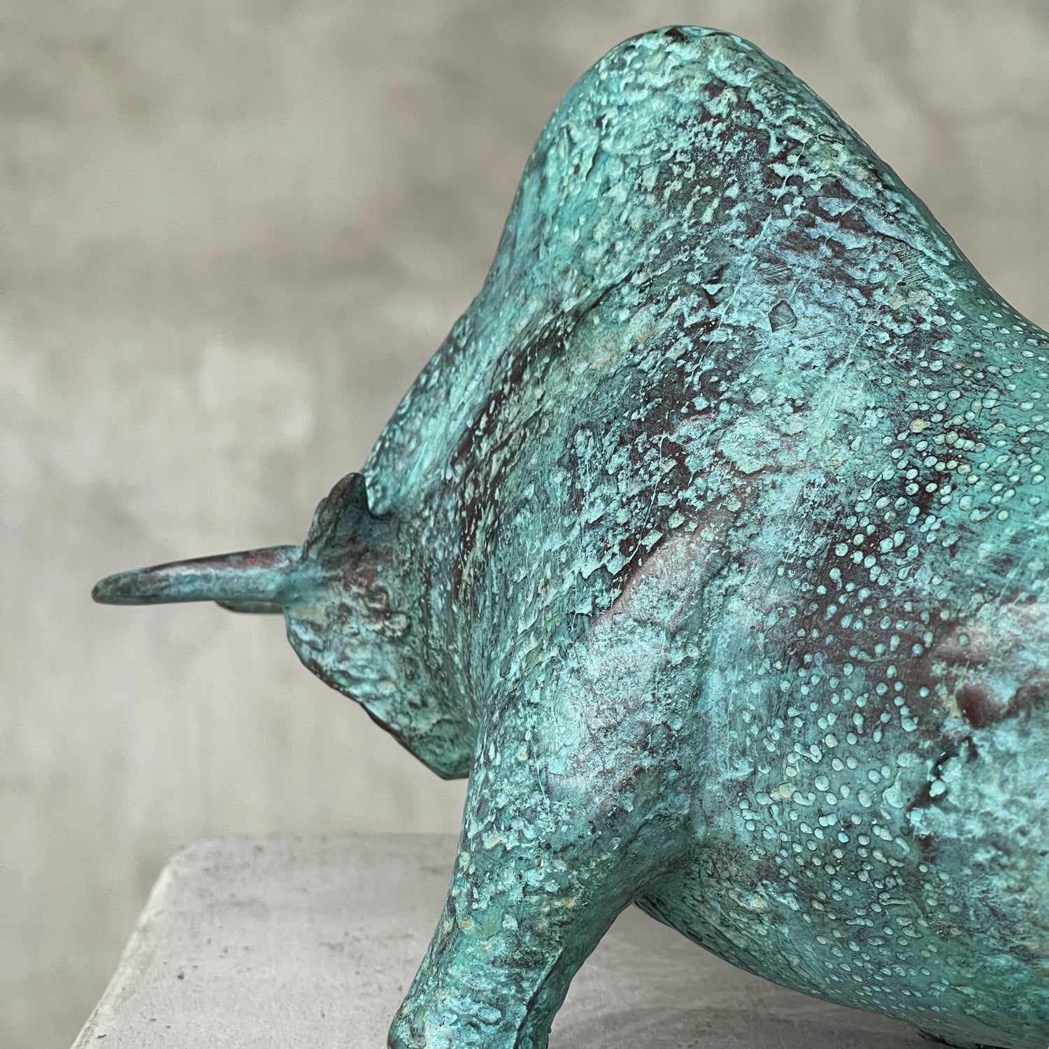 Patinated Charging American Bison