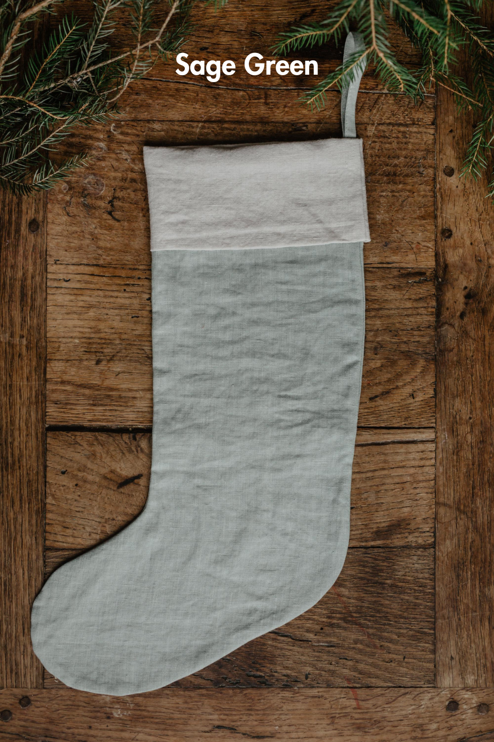 Linen Christmas Stocking