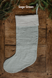 Linen Christmas Stocking