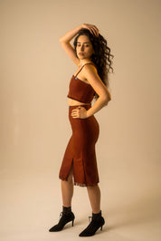 Rust Orange Fringe Bralette