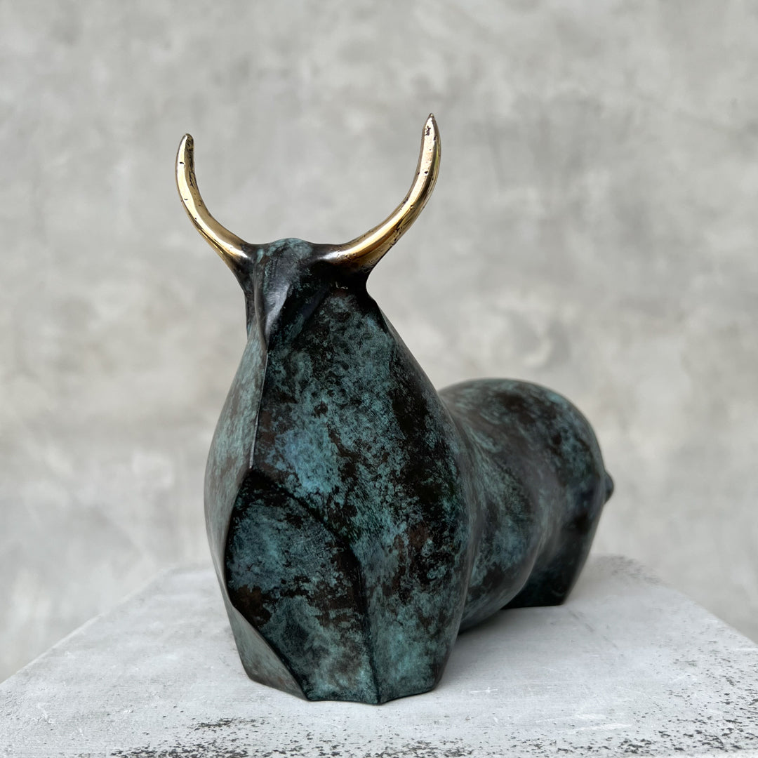 Patinated Heavy Bronze Bull