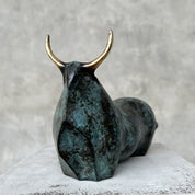 Patinated Heavy Bronze Bull