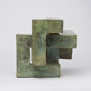 Patinated Endless Knot Cubist Sculpture Medium