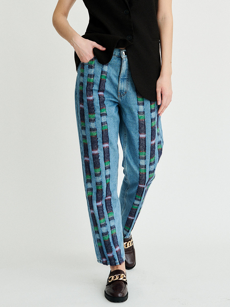 Clover Wool Striped Jeans