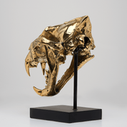 Sumatran Tiger Skull in Polished Bronze