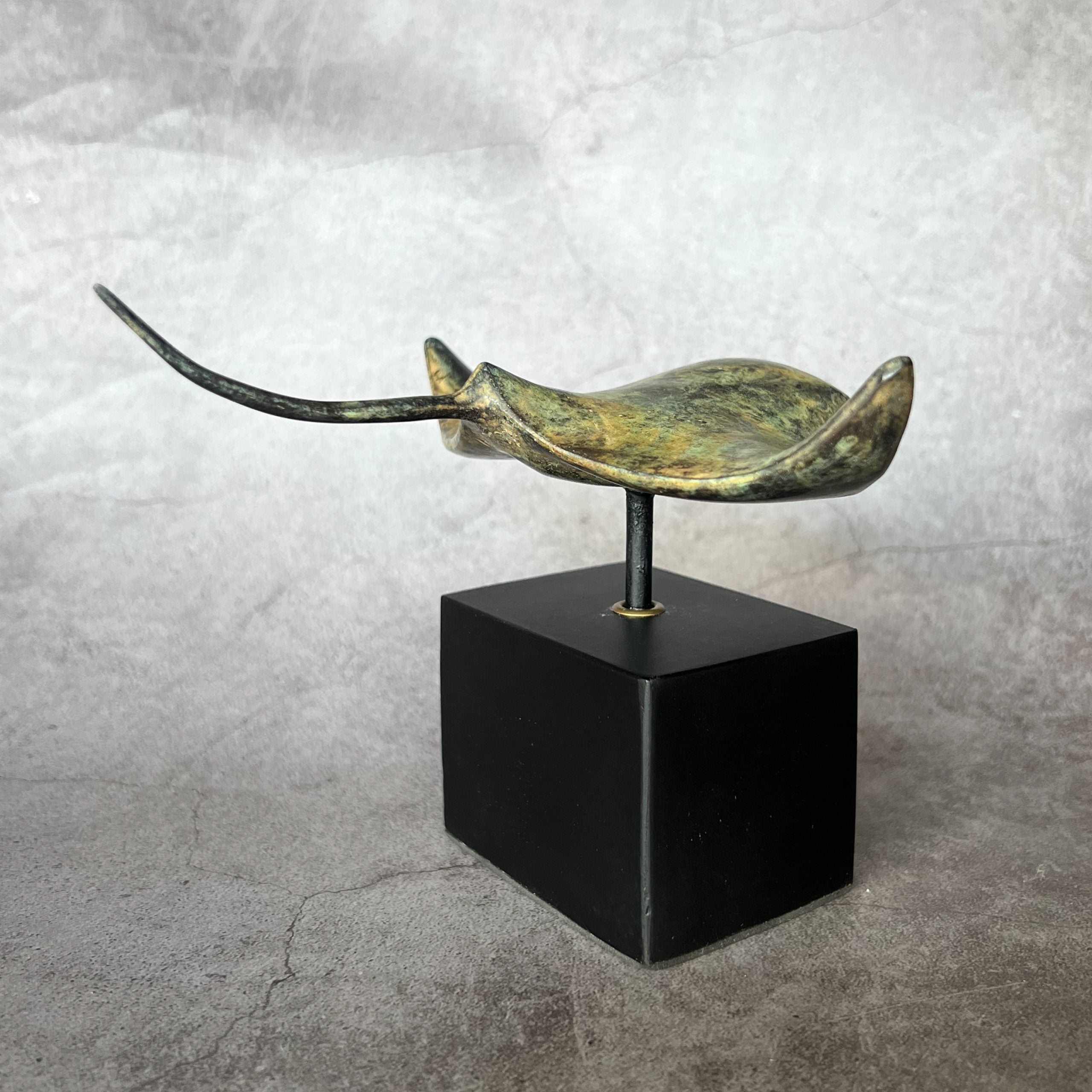 Manta Ray in Patinated Bronze, Small