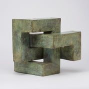 Patinated Endless Knot Cubist Sculpture Large
