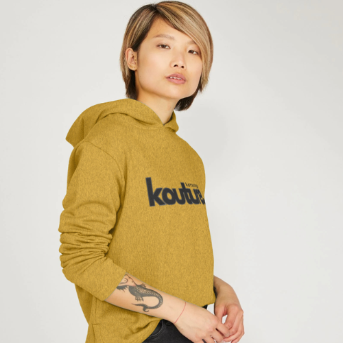 Womens Recycled Organic Cotton Kottonology Relaxed-Fit Hoodie in Black