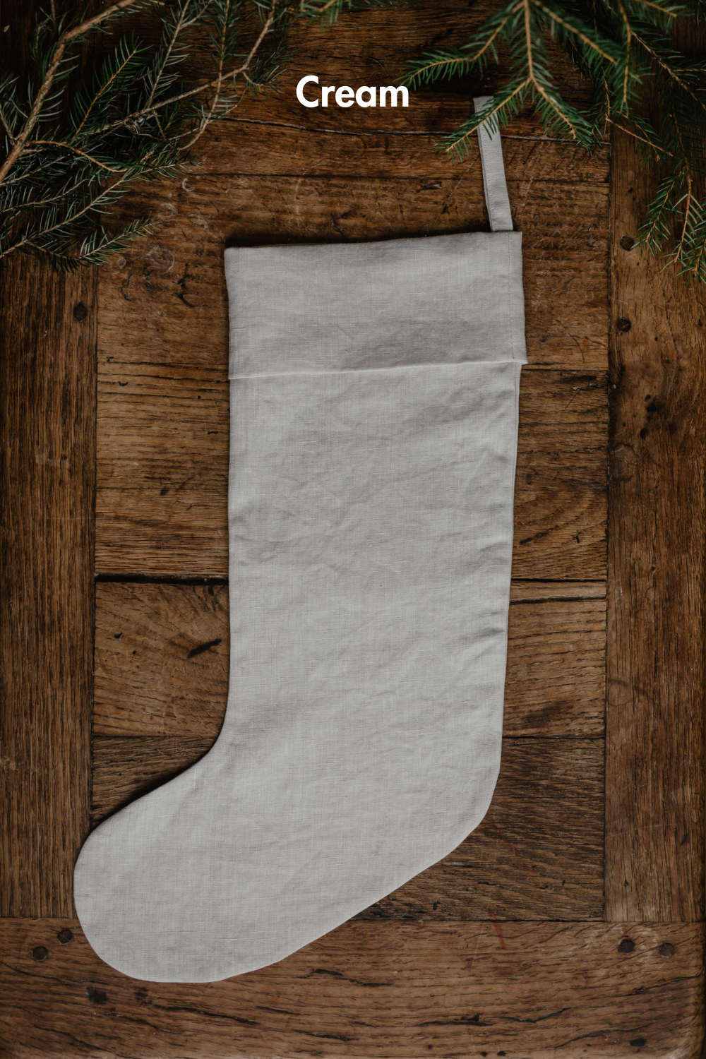 Linen Christmas Stocking