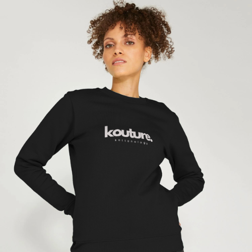 Womens Recycled, 100% Organic Kottonology Kouture Sweatshirt in Black