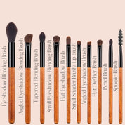 Vegan Makeup Eye Brush Set- Elegance. Sustainable Wood & Black