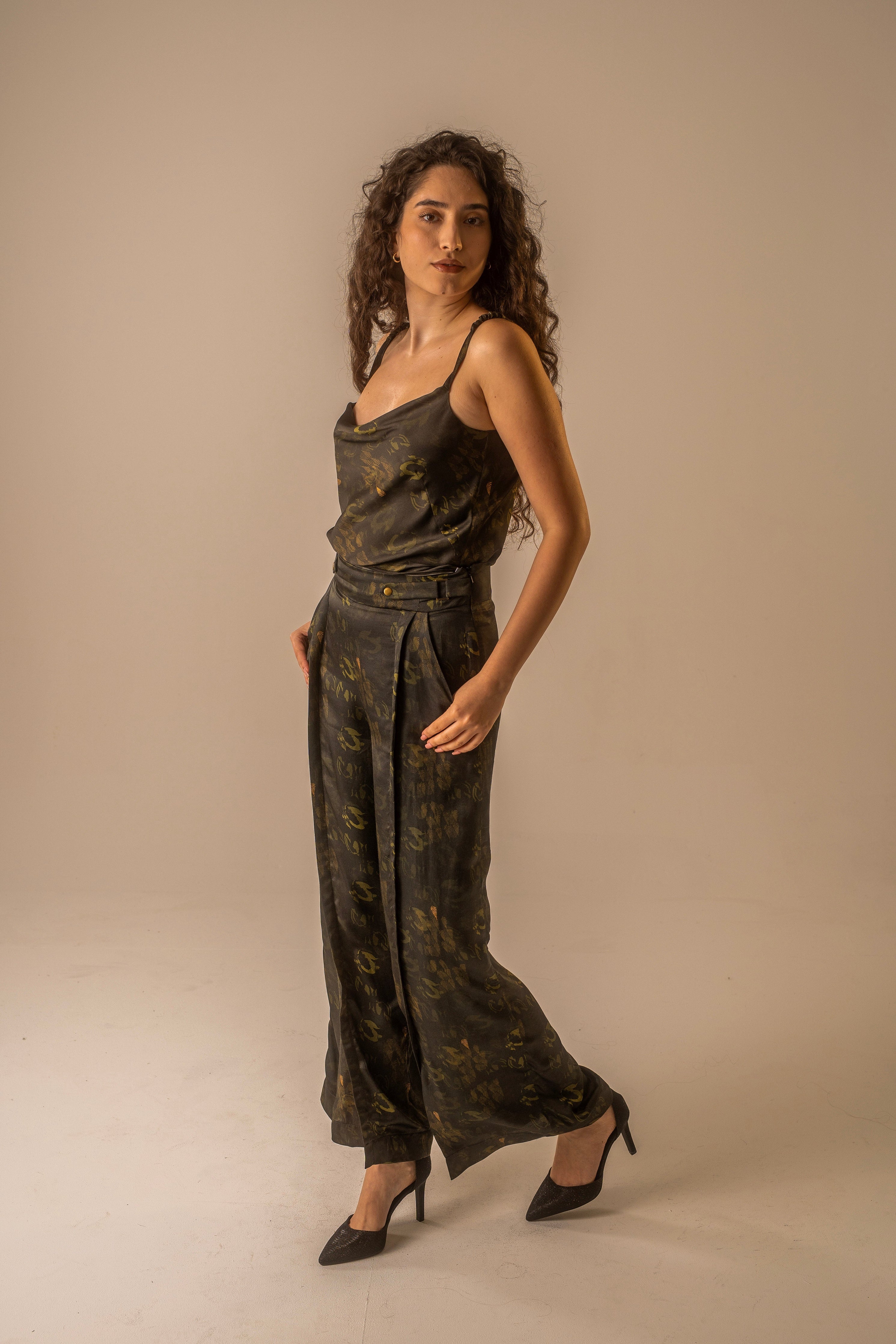 Print Pleat Trousers