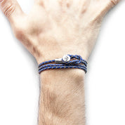 Royal Blue Dundee Silver and Braided Leather Bracelet