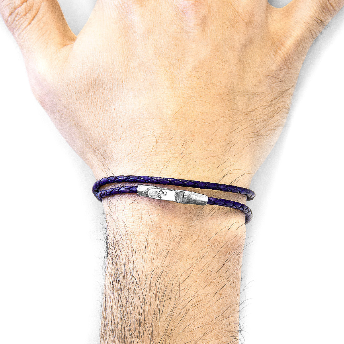 Grape Purple Liverpool Silver and Braided Leather Bracelet