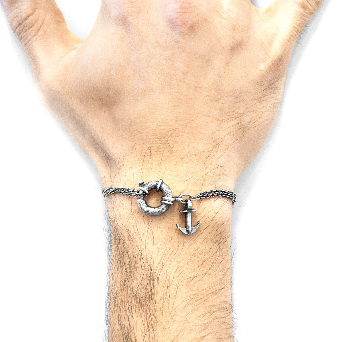 Clyde I Anchor Silver Chain Bracelet