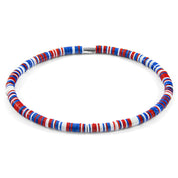 Red, White and Blue Benjamin Silver and Vinyl Disc SKINNY Bracelet