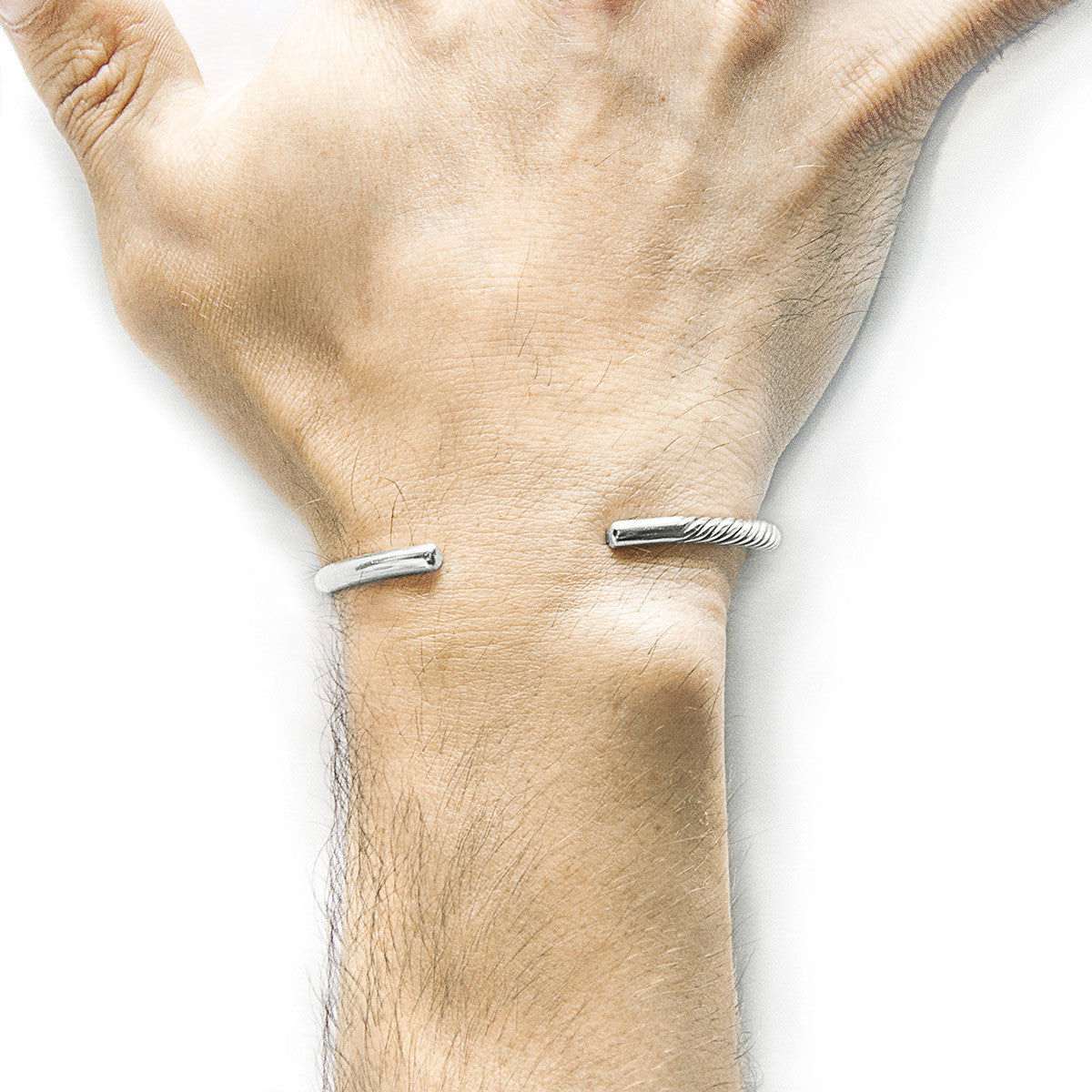 Byron Quarter Rope Wayfarer Silver Bangle