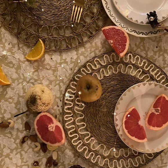 Smoke and White Sisal Lace Placemat