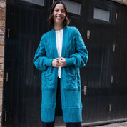 Alex Balloon Sleeve Cable Maxi Cardigan - Teal