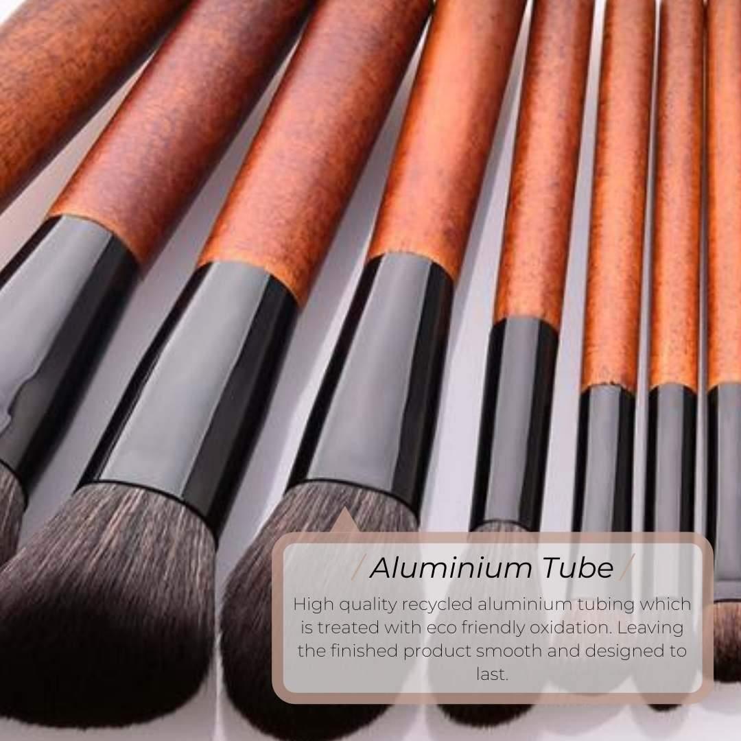 Vegan Makeup Brush Set- Elegance. Sustainable Wood & Black