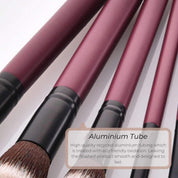 Vegan Eye Makeup Brush Set- Chic. Sustainable Wood Purple and Black