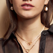 Alba Mixed White Pearl and Gold Chain Necklace