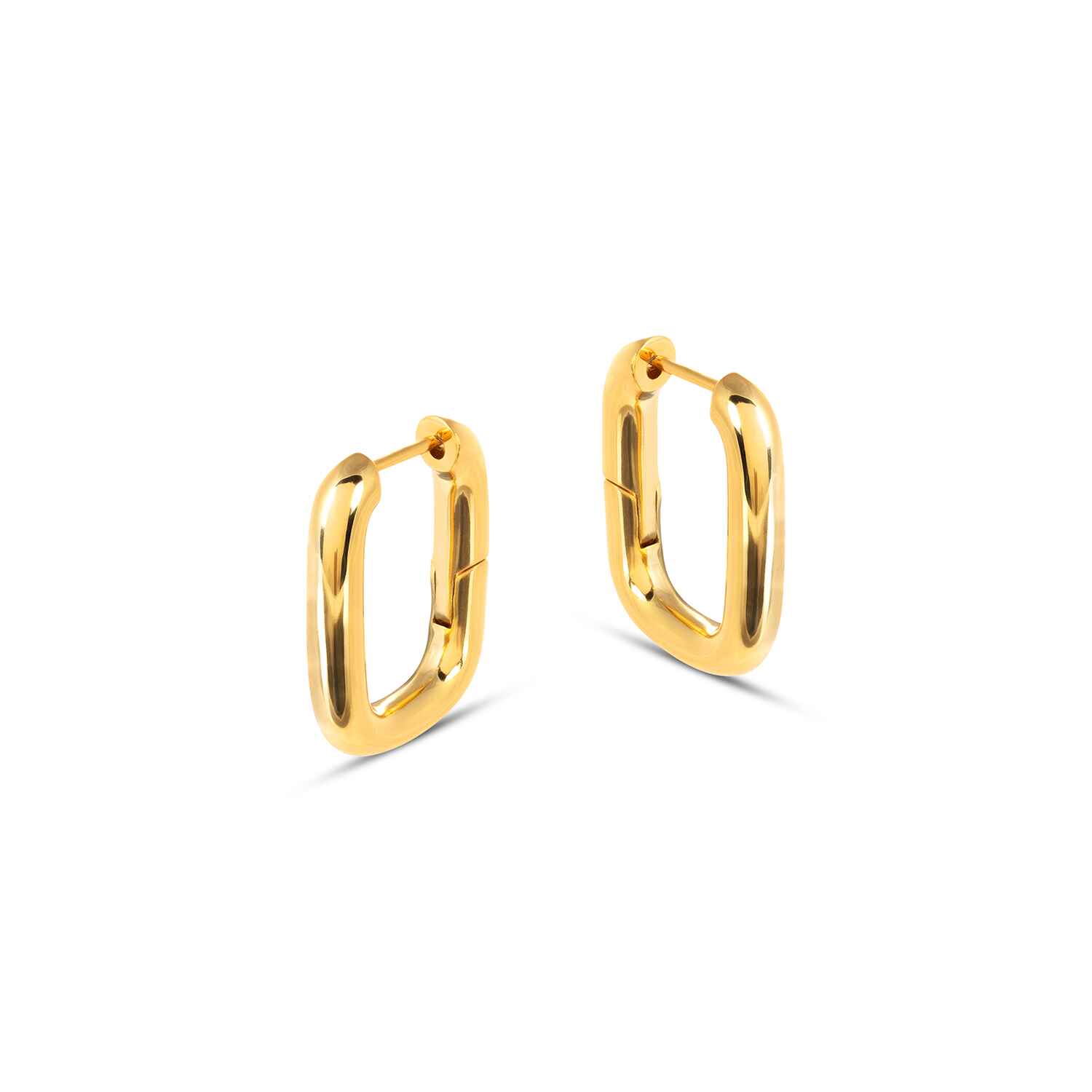 Bella Chunky Rectangular Gold Earrings