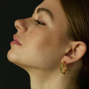 Bella Hexagonal Hoop Earrings