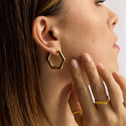 Bella Hexagonal Hoop Earrings