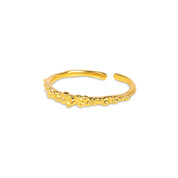 Caviar Gold Stacking Ring (adjustable)