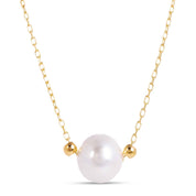 Laura Gold Chain Necklace with single pearl