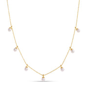 Laura Gold Chain Necklace with tiny pearls