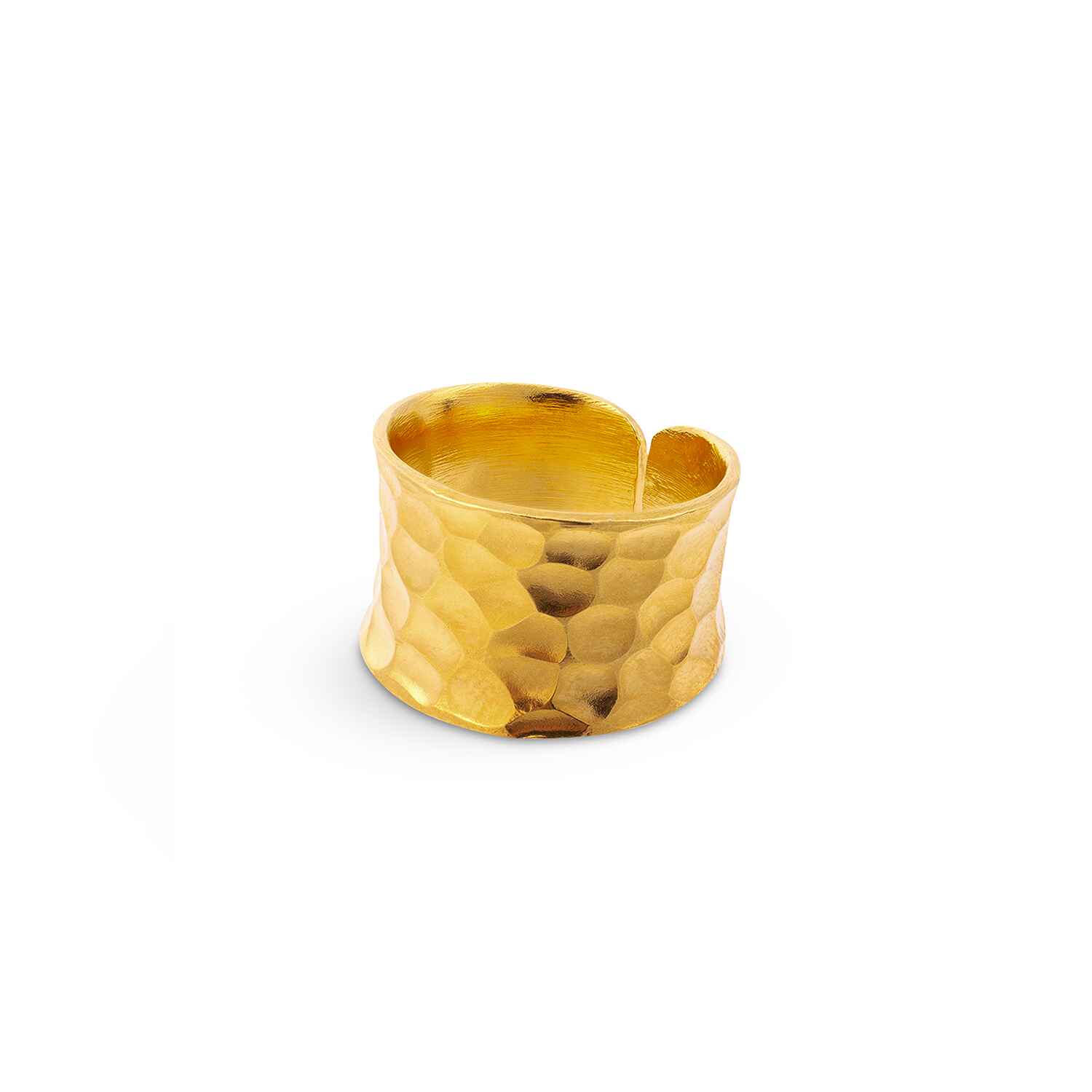 Nudo Gold Short Hammered Adjustable Ring