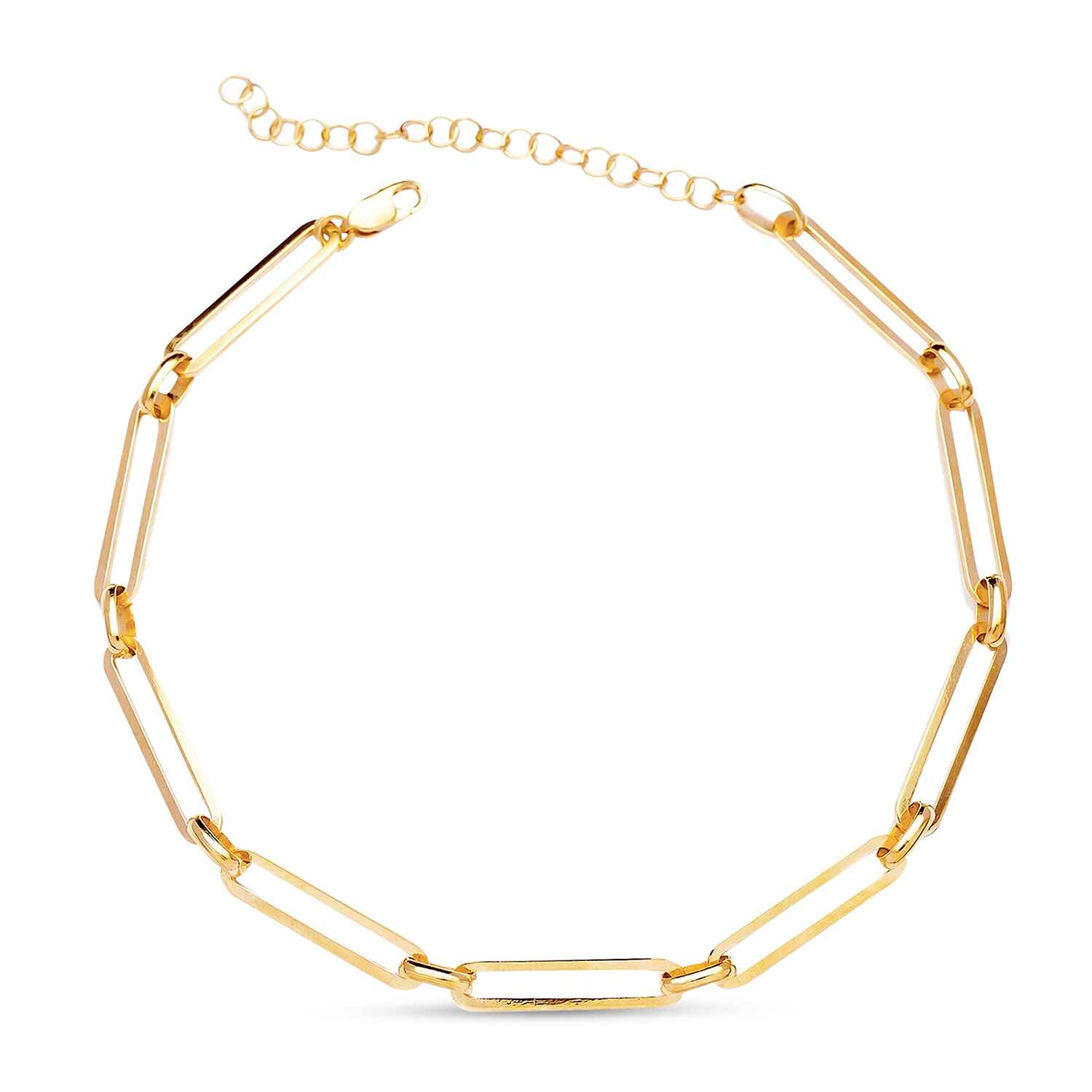 Riviera Rectangular Link Gold Chain Bracelet