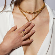 Sophia Prasiolte Gold Ring