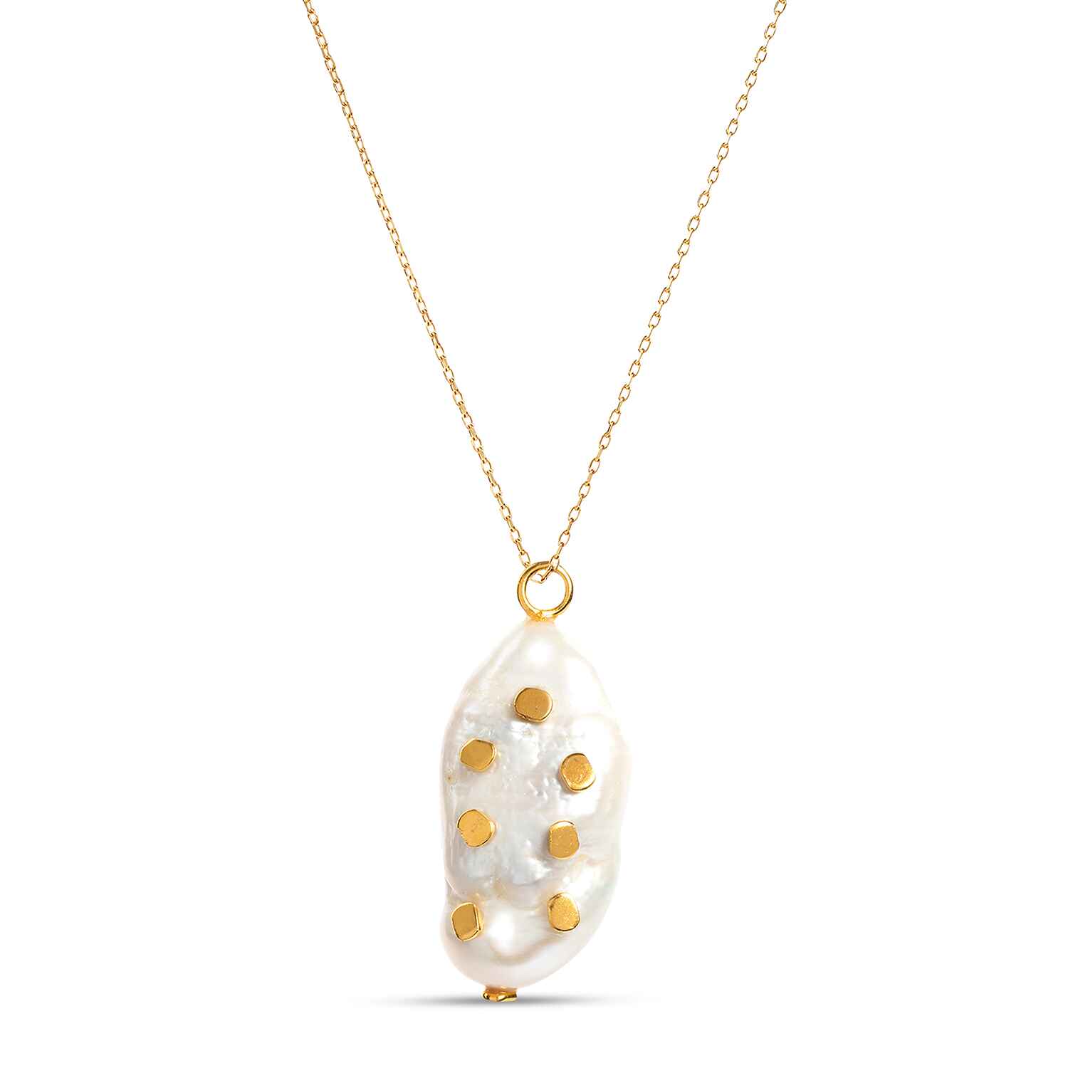 Venus Gold Chain Necklace With Keshi Pearl Pendant