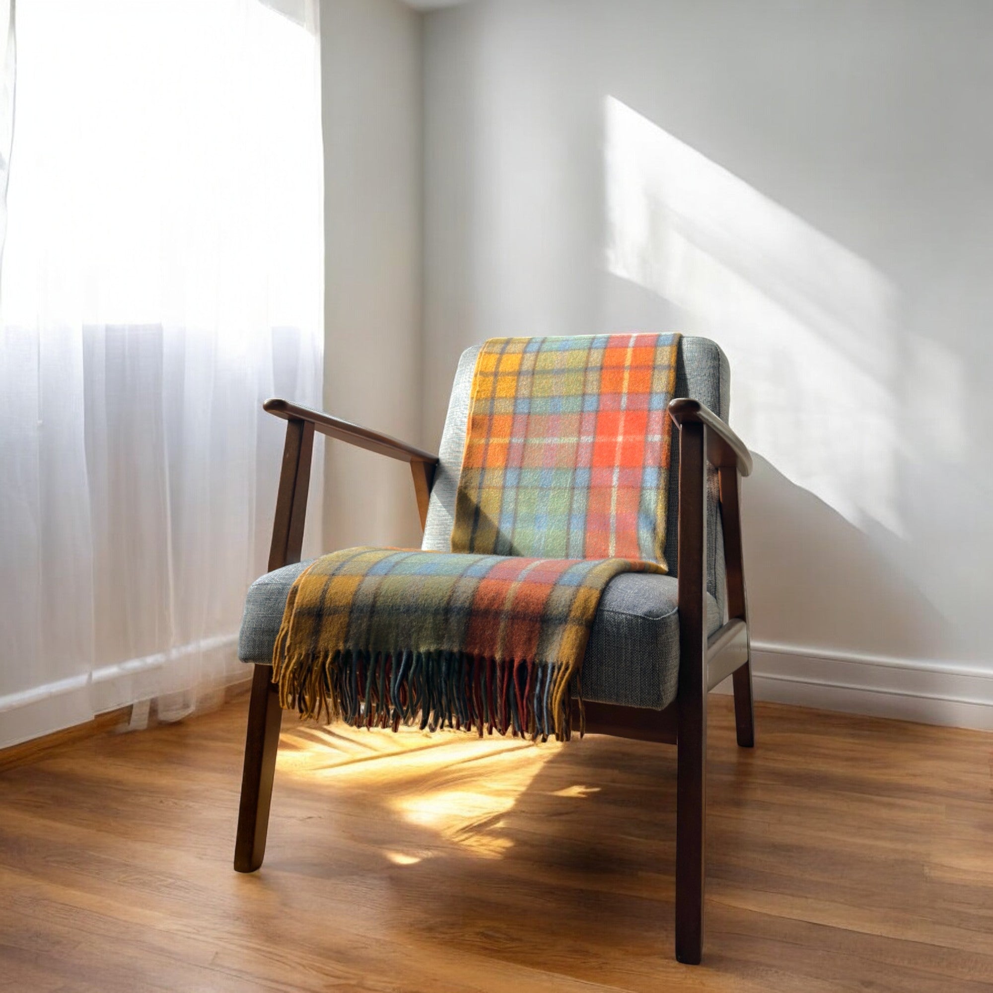 100% Recycled Wool Tartan Knee Blanket