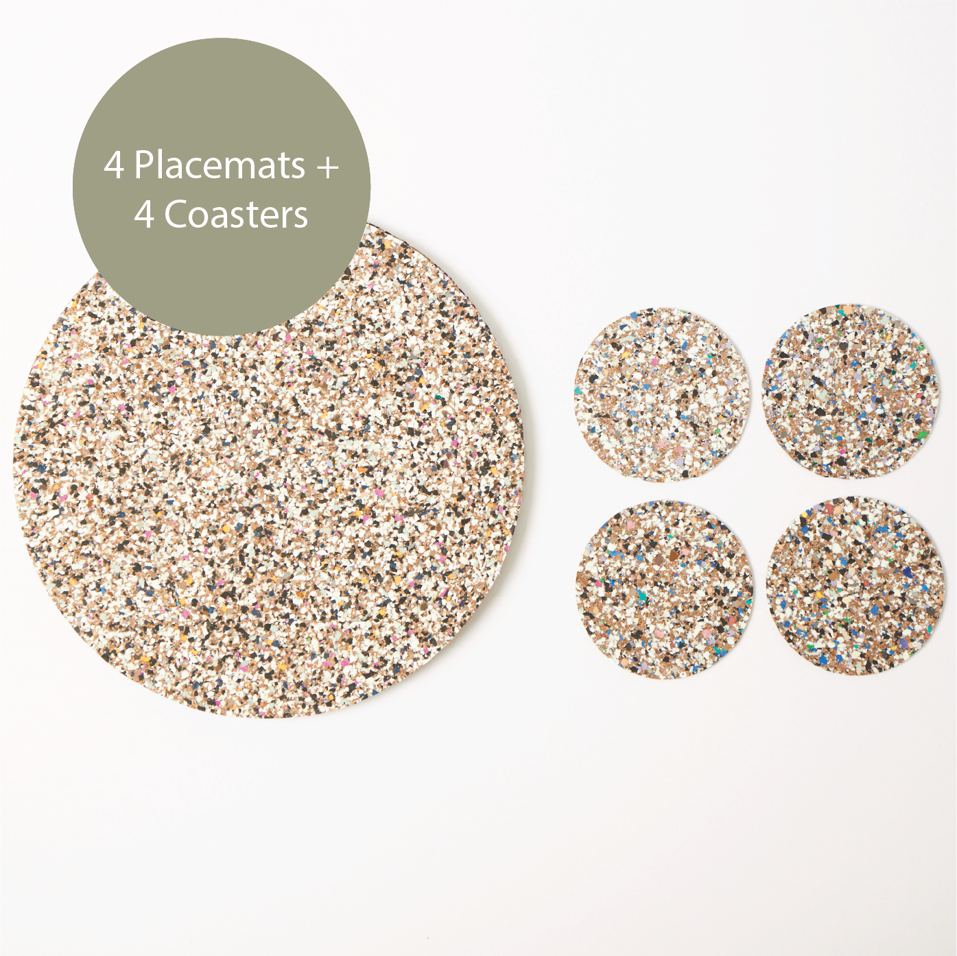 Beach Clean Round Placemats and Coasters Bundle | Table S/4