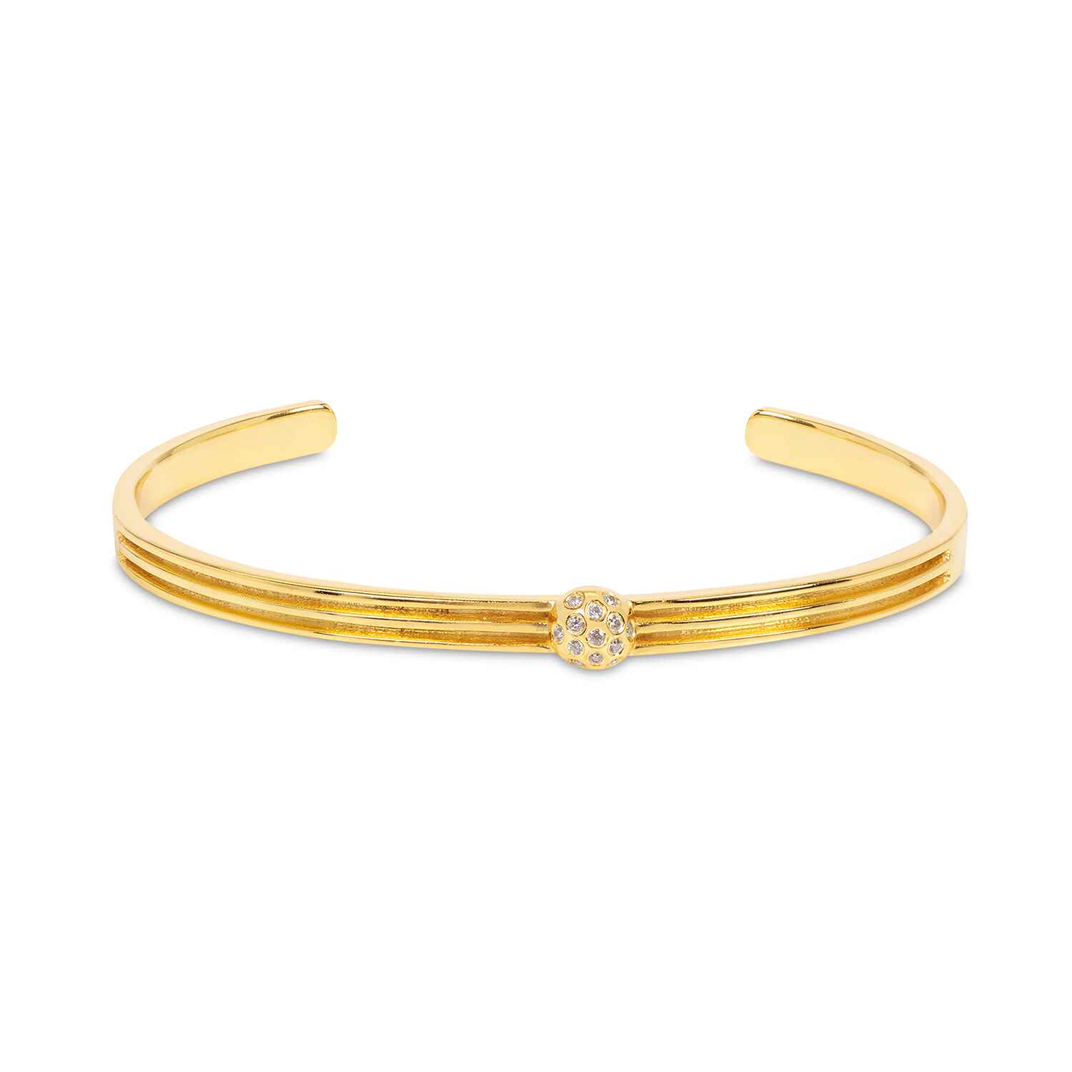 Athena Gold Cuff Bracelet With Diamonds