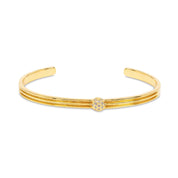 Athena Gold Cuff Bracelet With Diamonds