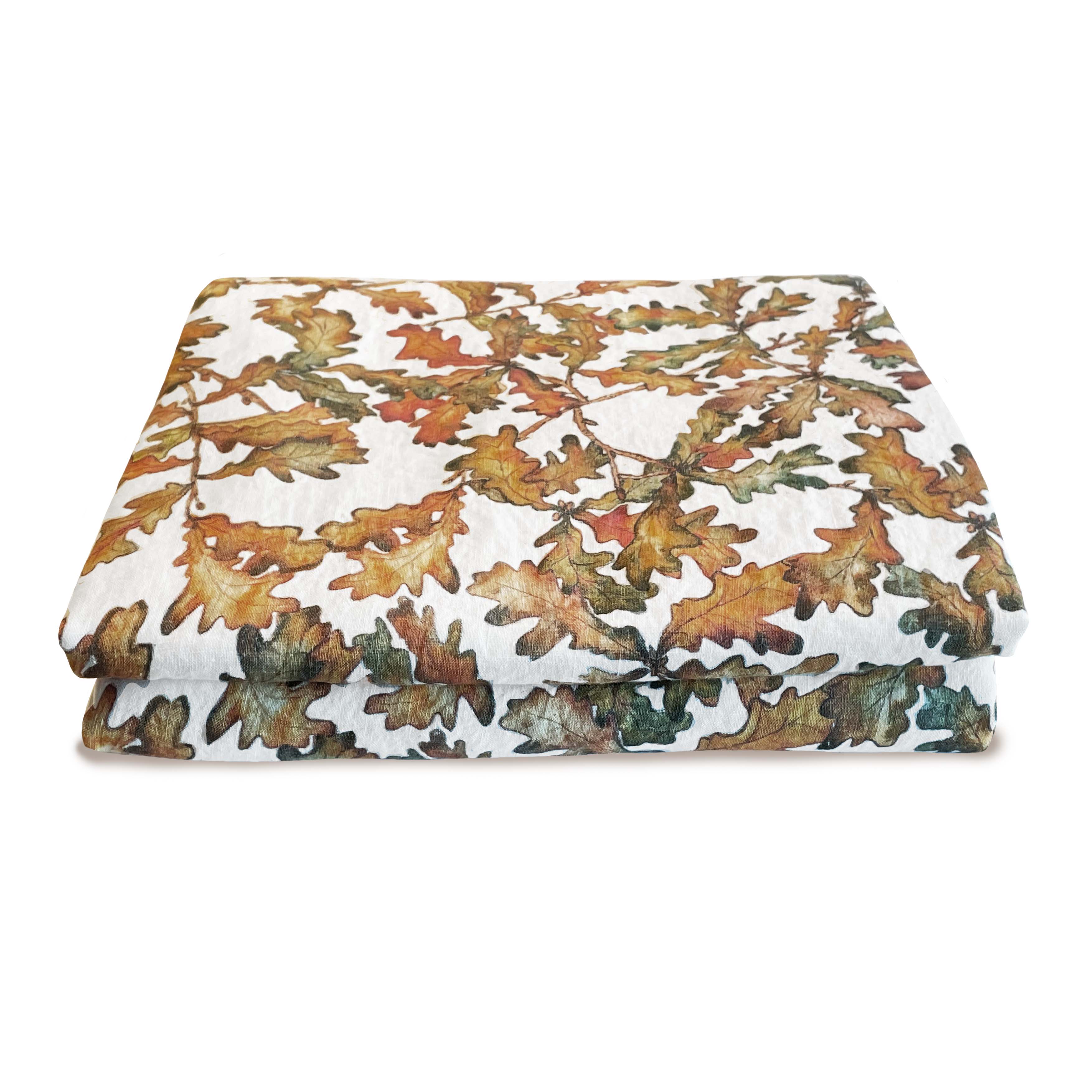 Autumn Leaves Oak Linen Table Cloth