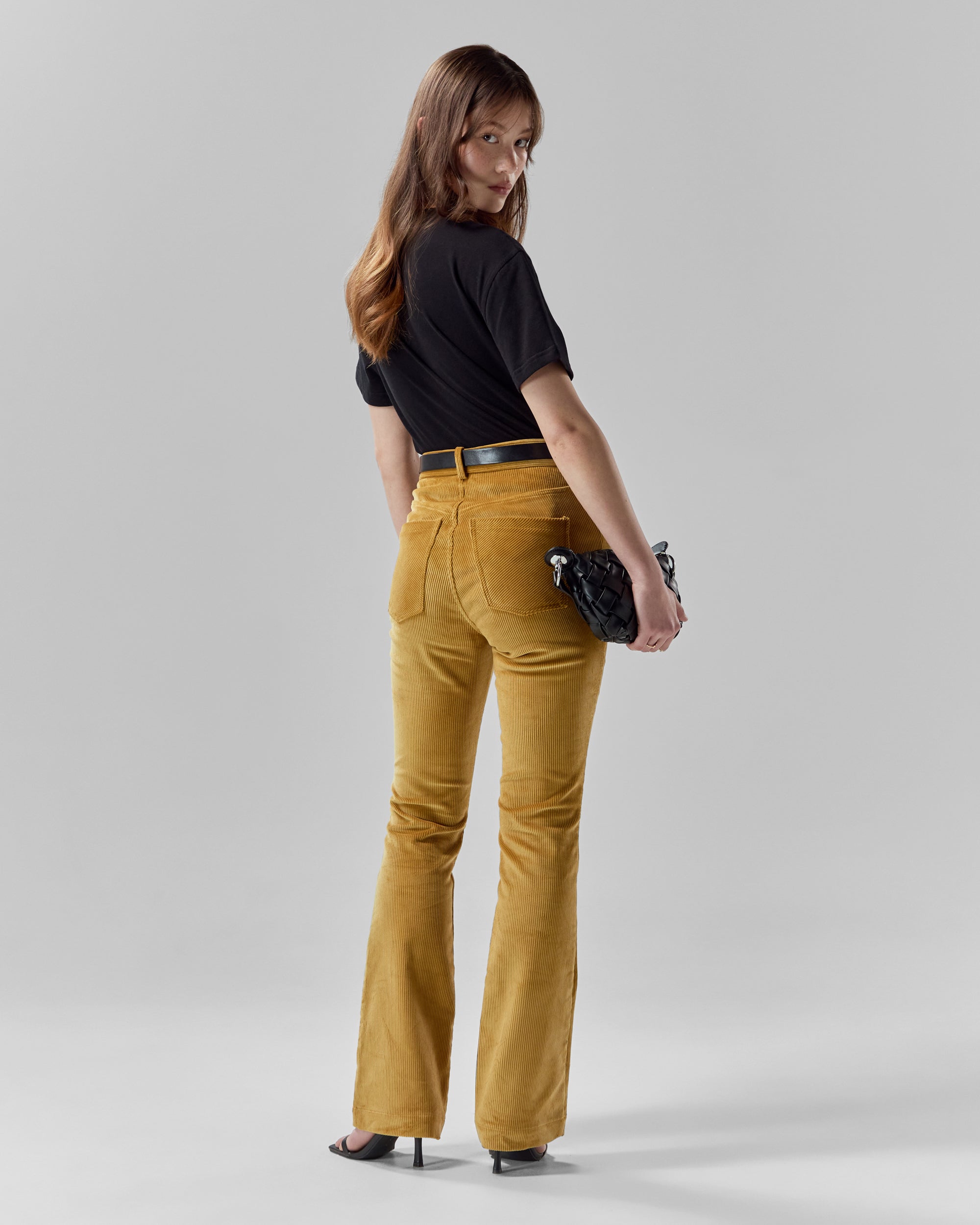 Corduroy Flare Trousers | Honey