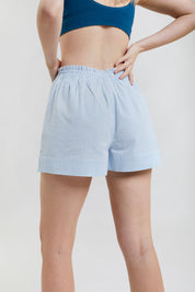 Lomandra ethical-cotton pyjama shorts - Blue Stripe