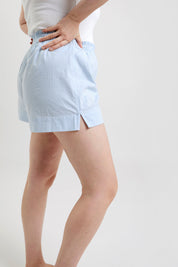 Lomandra ethical-cotton pyjama shorts - Blue Stripe