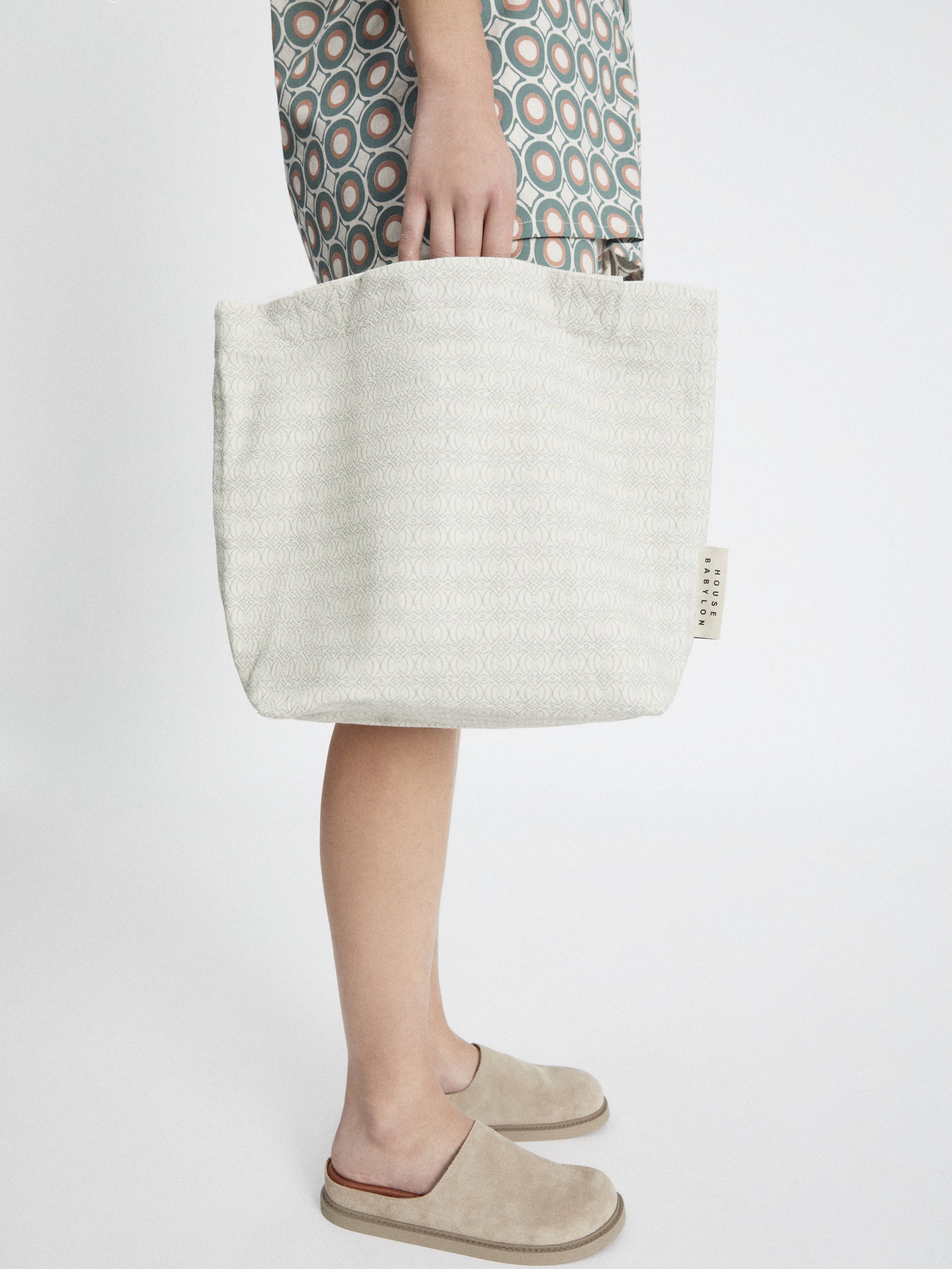 Ayein printed Tote bag - Dusty Green