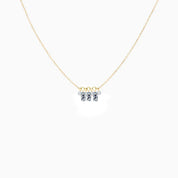 Rising Star Baguette and Round Diamond Chain Cluster Necklace