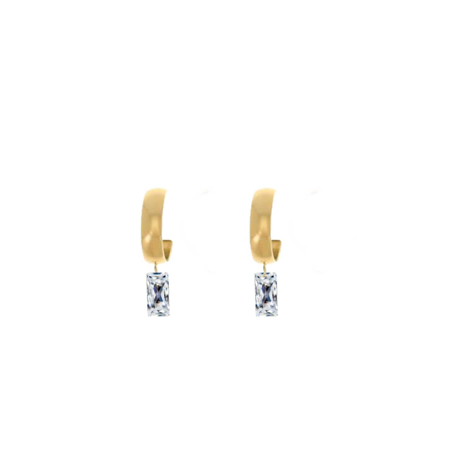 Rising Star Baguette Diamond Hoops